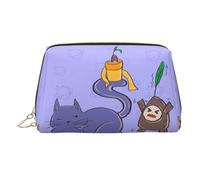 WZYCWB Bolsa de cosméticos de piel con estampado de perro sobre hierba, perfecta para llevar de mano u organización en el hogar, Semillas de girasol y gatos, Talla única