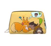 WZYCWB Bolsa de cosméticos de piel con estampado de perro sobre hierba, perfecta para llevar de mano u organización en el hogar, Ardilla de semillas de girasol, Talla única