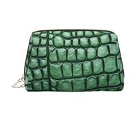 WZYCWB Bolsa de cosméticos de piel con estampado de perros guapos, perfecta para llevar o para organizar el hogar, Cocodrilo verde, Talla única