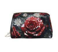 WZYCWB Bolsa de cosméticos de piel con patrón de clima sombrío, perfecta para llevar o para organizar el hogar, Rosa de cristal, Talla única