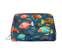 WZYCWB Bolsa de cosméticos de piel con patrón de peces de arrecife submarino, perfecta para llevar o organizar el hogar, Peces de arrecife submarinos, Talla única