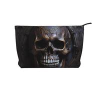 WZYCWB Bolsa de cosméticos de viaje con estampado de jirafa para madre e hijo, perfecta para viajes de negocios y vacaciones., Calavera de color cobre, Talla única