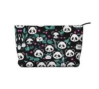 WZYCWB Bolsa de cosméticos de viaje con estampado de peces de arrecife submarino, perfecta para viajes de negocios y vacaciones., Panda Cute Face, Talla única
