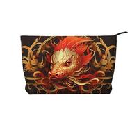 WZYCWB Bolsa de cosméticos de viaje con estampado de rosas góticas, perfecta para viajes de negocios y vacaciones., Dragón dorado, Talla única
