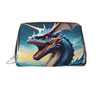 WZYCWB Bolsa de cosméticos de viaje de cuero, bolsa de cosméticos portátil de dragón rugiente, bolsa de almacenamiento de cosméticos de gran capacidad con bolsillos, color blanco, talla única