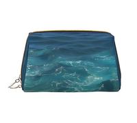 WZYCWB Bolsa de cosméticos de viaje de cuero, bolsa de cosméticos portátil The Deep Ocean, bolsa de almacenamiento de cosméticos de gran capacidad con bolsillos, color blanco, talla única