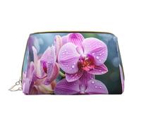 WZYCWB Bolsa de cosméticos de viaje de piel, bolsa de cosméticos portátil de flores nacionales de Malasia, bolsa de almacenamiento de cosméticos de gran capacidad con bolsillos, color blanco, talla