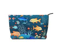 WZYCWB Bolsa de cosméticos de viaje impresa con la bandera de Seychelles, perfecta para viajes de negocios y vacaciones., Blue Underwater World of Fish, Talla única