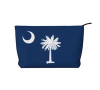 WZYCWB Bolsa de cosméticos de viaje impresa con la bandera del estado de Wyoming, perfecta para viajes de negocios y vacaciones., Bandera de Carolina del Sur, Talla única