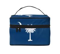 WZYCWB Bolsa de cosméticos grande con la bandera de Carolina del Sur para mujer, bolsa de cosméticos portátil de gran capacidad, bolsa de cosméticos de viaje para niñas, color negro, talla única