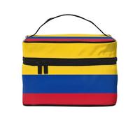 WZYCWB Bolsa de cosméticos grande con la bandera de Colombia para mujer, bolsa de cosméticos portátil de gran capacidad, bolsa de cosméticos de viaje para niñas, color negro, talla única, color negro