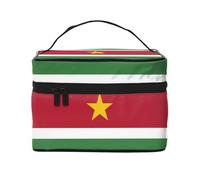 WZYCWB Bolsa de cosméticos grande con la bandera de Surinam para mujer, bolsa de cosméticos portátil de gran capacidad, bolsa de cosméticos de viaje para niñas, color negro, talla única, color negro