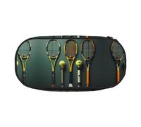 WZYCWB Bolsa de lápices de gran capacidad para pelotas de tenis y raquetas, caja de almacenamiento multifuncional, portátil y duradera, para suministros de oficina y escuela, Black, Talla única