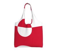 WZYCWB Bolsa de lona con estampado de bandera de Groenlandia, de un solo hombro, bolsa de compras de comestibles, bolsa de lona de uso diario