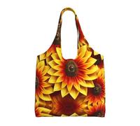 WZYCWB Bolsa de lona con estampado de girasol rojo y amarillo, bolsa de lona para uso diario