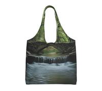 WZYCWB Bolsa de lona con un solo hombro estampada Bridge over the River, bolsa de lona moderna para uso diario, adecuada para viajes diarios y compras