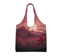 WZYCWB Bolsa de lona de un solo hombro con estampado de cielo rosa, bolsa de lona diaria de moda, adecuada para viajes diarios y compras