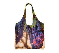 WZYCWB Bolsa de lona de un solo hombro con estampado de uvas del desierto, bolsa de lona diaria de moda, adecuada para viajes diarios y compras, color negro, talla única