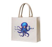 WZYCWB Bolsa de lona tridimensional con estampado de pulpo pixel, adecuada para viajes, trabajo, fitness, camping y transporte en la playa
