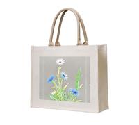 WZYCWB Bolsa de lona tridimensional impresa con flores de aciano al sol, adecuada para viajes, trabajo, fitness, camping y playa