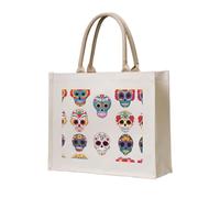 WZYCWB Bolsa de lona tridimensional impresa con máscaras del Día de los Muertos, adecuada para viajes, trabajo, fitness, camping y transporte en la playa