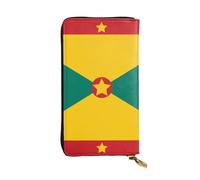 WZYCWB Bolsa de mano de 7.5 x 4.1 pulgadas de largo, cartera de cuero con bandera de Granada, compartimento con cremallera de gran capacidad, un buen regalo para amigos, Negro -, Talla única