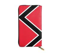 WZYCWB Bolsa de mano de 7.5 x 4.1 pulgadas de largo, cartera de cuero con bandera de Trinidad y Tobago, compartimento con cremallera de gran capacidad, un buen regalo para amigos, Negro -, Talla