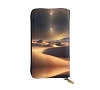 WZYCWB Bolsa de mano de 7.5 x 4.1 pulgadas de largo, cartera de cuero del desierto Sahara, compartimento con cremallera de gran capacidad, un buen regalo para amigos, Negro -, Talla única