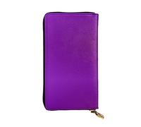 WZYCWB Bolsa de mano de 7.5 x 4.1 pulgadas de largo, cartera de cuero morado oscuro de color sólido, compartimento con cremallera de gran capacidad, un buen regalo para amigos, Negro -, Talla única