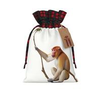 WZYCWB Bolsa de regalo de Navidad Proboscis Monkey, tamaño 8.3 x 11.8 pulgadas, se puede utilizar para guardar dulces, pequeños regalos y accesorios de fiesta