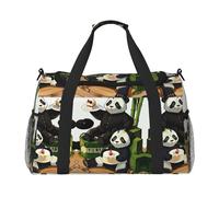 WZYCWB Bolsa de viaje de fitness con estampado a rayas, perfecta para entrenamiento de yoga, viajes cortos y equipo de natación., Pandas of Father and Son, Talla única