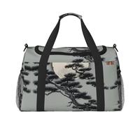 WZYCWB Bolsa de viaje de fitness con estampado de flores y árboles. Perfecta para entrenamiento de yoga, viajes cortos y equipo de natación., Pine Tree Under The Moon, Talla única