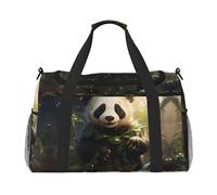 WZYCWB Bolsa de viaje de fitness con estampado de jirafa para madre e hijo. Perfecta para entrenamiento de yoga, viajes cortos y equipo de natación., Bonita planta de panda, Talla única