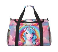 WZYCWB Bolsa de viaje de fitness con estampado de ovejas australianas, perfecta para entrenamiento de yoga, viajes cortos y equipo de natación., Unicornio arcoíris, Talla única