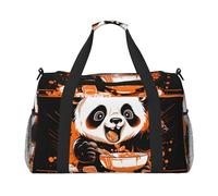 WZYCWB Bolsa de viaje de fitness con estampado de peces Heads Up Fish perfecta para entrenamiento de yoga, viajes cortos y equipo de natación., panda feliz, Talla única