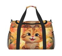 WZYCWB Bolsa de viaje de fitness con estampado de peces Heads Up Fish perfecta para entrenamiento de yoga, viajes cortos y equipo de natación., Happy Cartoon Cat, Talla única