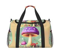 WZYCWB Bolsa de viaje de fitness con estampado de perro de dibujos animados sobre hierba, perfecta para entrenamiento de yoga, viajes cortos y equipo de natación., Purple Dream Mushroom, Talla única