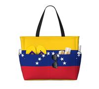 WZYCWB Bolsa de viaje de playa estampada con la bandera de Venezuela para natación y fitness, compras en supermercados, vacaciones junto al mar