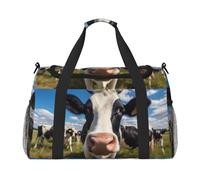 WZYCWB Bolsa de viaje redonda de pétalos abstractos de mano, bolsa de fin de semana, bolsa de yoga adecuada para fitness y otros escenarios, Vacas robustas, Talla única