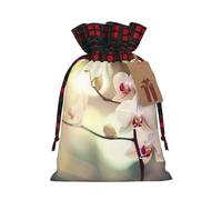 WZYCWB Bolsas de regalo de arpillera con cordón, una orquídea. Bolsas de decoración de suministros de fiesta de Navidad, bolsas de regalo de Navidad de 8.3 x 11.8 pulgadas