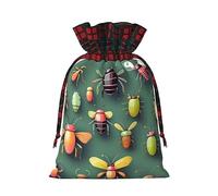 WZYCWB Bolsas de regalo de Navidad Atlas de insectos, bolsas de regalo de arpillera con cordón para suministros de fiesta de Navidad, bolsas de decoración, 8.3 x 11.8 pulgadas