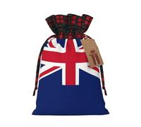 WZYCWB Bolsas de regalo de Navidad con bandera de Nueva Zelanda para decoración de suministros de fiesta de Navidad, bolsas de regalo de arpillera con cordón de 8.3 x 11.8 pulgadas,