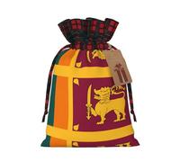 WZYCWB Bolsas de regalo de Navidad con bandera de Sri Lanka para decoraciones de suministros de fiesta de Navidad, bolsas de regalo de arpillera con cordón de 8.3 x 11.8 pulgadas,