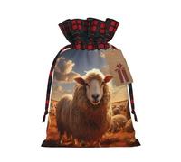 WZYCWB Bolsas de regalo de Navidad de oveja australiana, bolsas de regalo de arpillera con cordón para suministros de fiesta de Navidad, bolsas de decoración, 8.3 x 11.8 pulgadas