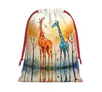WZYCWB Bolsas de regalo impresas con ilustración de jirafa, perfectas para bodas, Navidad, cumpleaños y fiestas, S - L