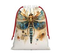 WZYCWB Bolsas de regalo impresas en L con diseño de libélula dorada delicada sobre fondo amarillo, perfectas para bodas, Navidad, cumpleaños y fiestas, S - L