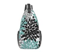 WZYCWB Bolso bandolera para hombre con estampado de flores Dahlia, mochila de hombro casual con correa ajustable para correr, senderismo y viajes diarios
