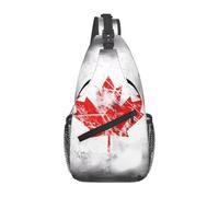 WZYCWB Bolso bandolera retro con estampado de bandera de Canadá para hombre, mochila de hombro casual con correa ajustable para correr, senderismo y viajes diarios