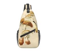 WZYCWB Bolso bandolera vintage con estampado de setas comestibles para hombre, mochila de hombro casual con correa ajustable para correr, senderismo y viajes diarios
