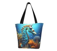 WZYCWB Bolso de hombro de caballito de mar azul a la moda, bolso cruzado para mujer, adecuado para viajes de fin de semana, bolsa de hombro de compras